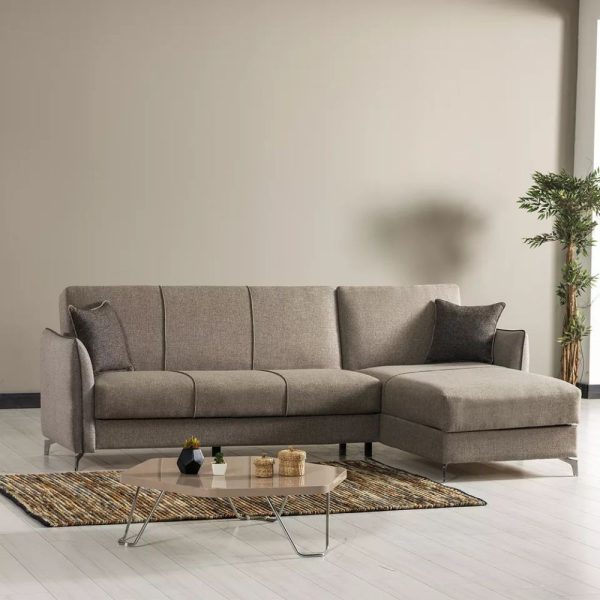 Divano con penisola reversibile Fellis grigio chiaro 176497