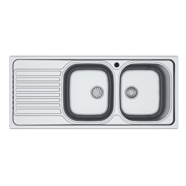 Lavello 116x50 SA138 2 vasche e gocciolatoio sinistro