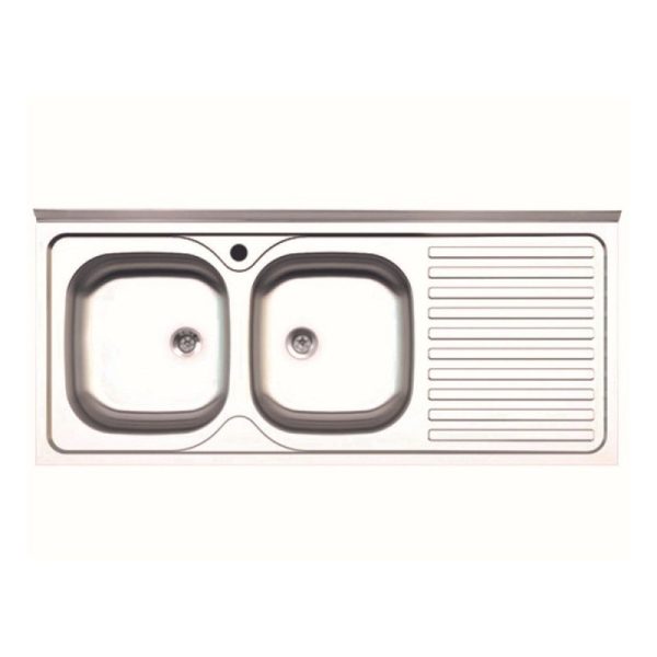 Lavello appoggio 50 series 120x50 cm 2 vasche SA127 destro