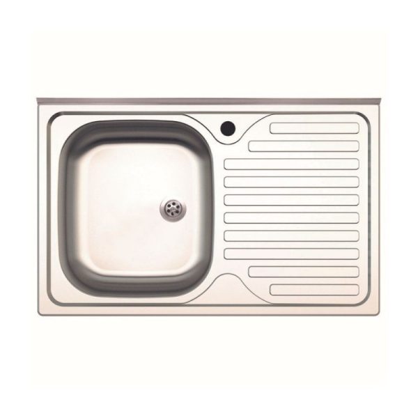 Lavello appoggio 80x50 SA216  1 vasca e gocciolatoio destro