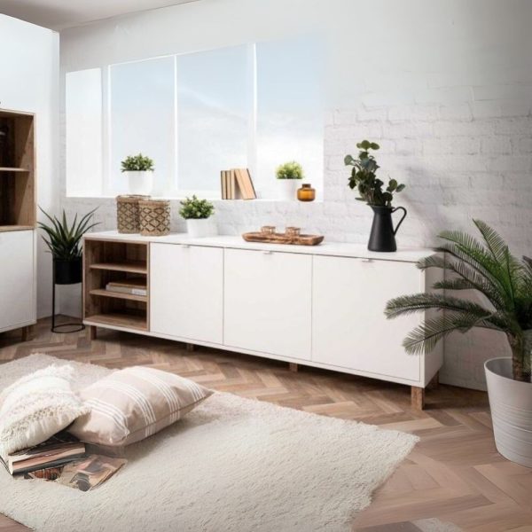 Madia Menorca 57A 3 ante bianco rovere 200x35x64,5