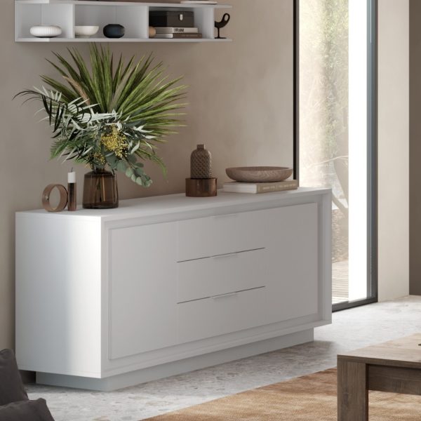 Madia Tiki 2 ante 3 cassetti colore bianco opaco