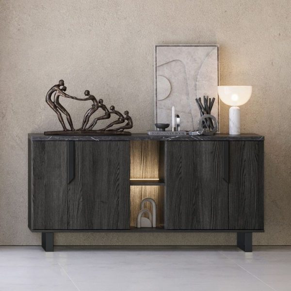 Madia Zaira 4 ante colore palissandro nero Zaira 165x49x83h