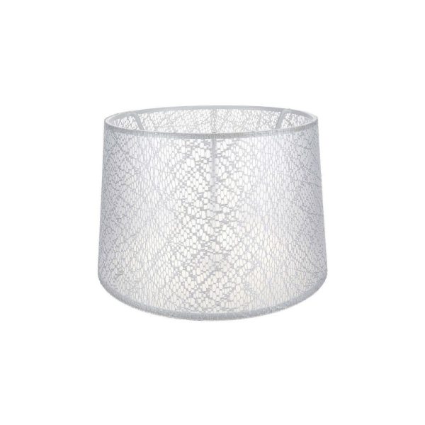 Paralume Deco ASZ1181 tessuto bianco motivo ricamo