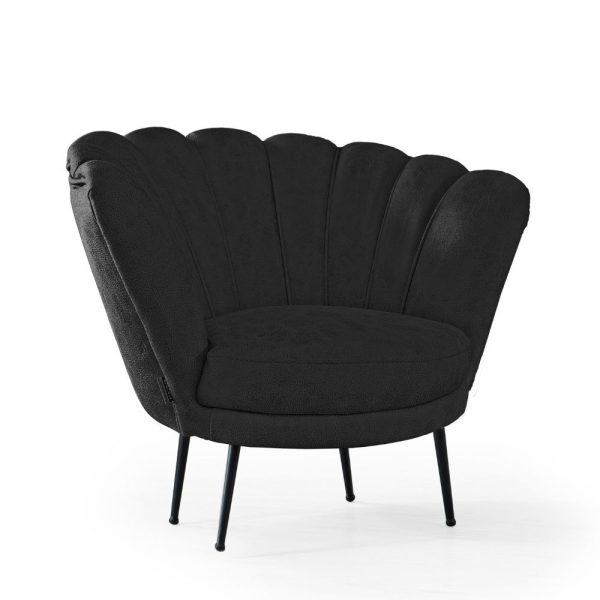 Poltrona a conchiglia Orel in nabuk grigio