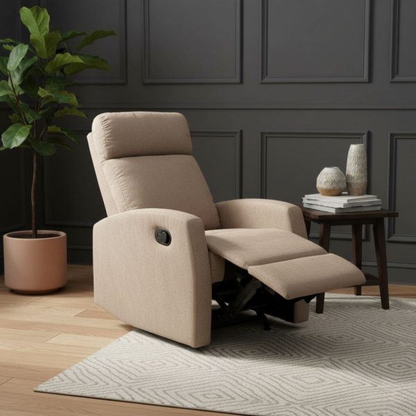 Poltrona relax Giada manuale tessuto tortora