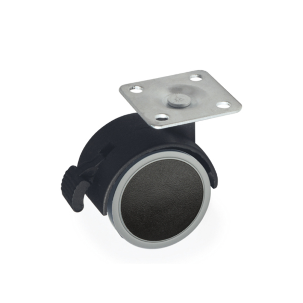 Ruota pivotante con freno diametro 40 nera