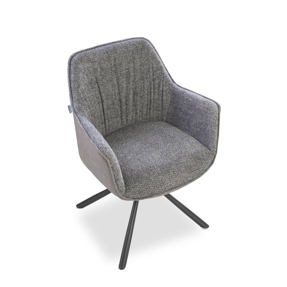 Sedia Aseat seduta colore grigio con retro colore tortora set 2 pezzi - immagine 3