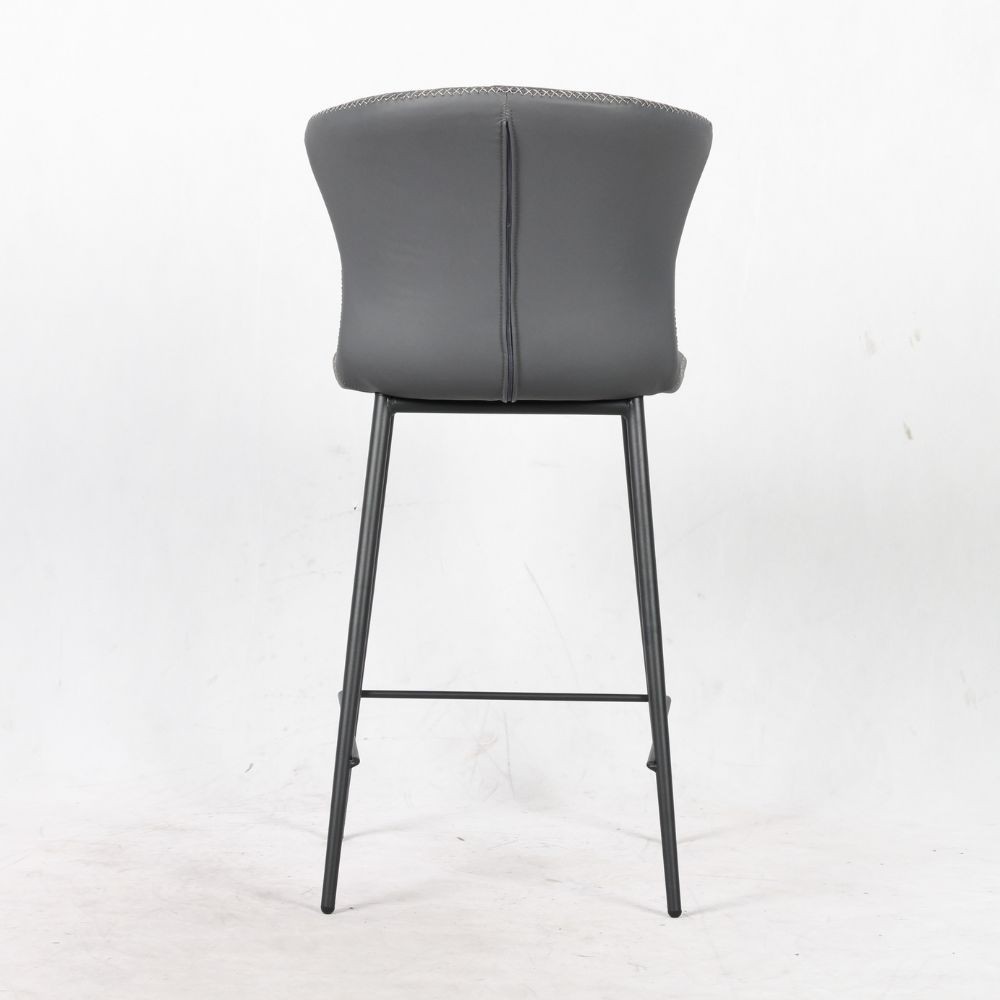 Sgabello Core colore antracite con gambe in metallo nero - immagine 5