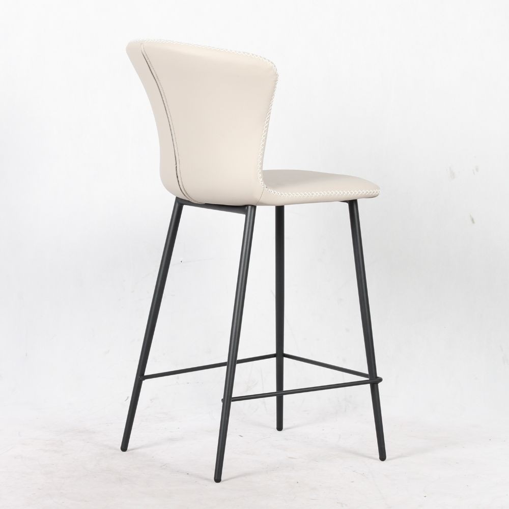 Sgabello Core colore beige con gambe in metallo nero - immagine 4