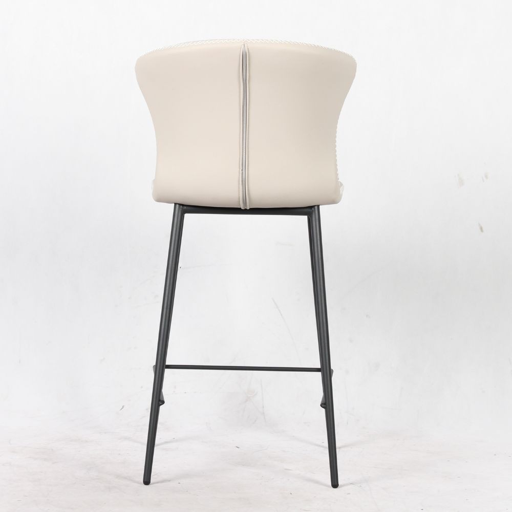 Sgabello Core colore beige con gambe in metallo nero - immagine 5