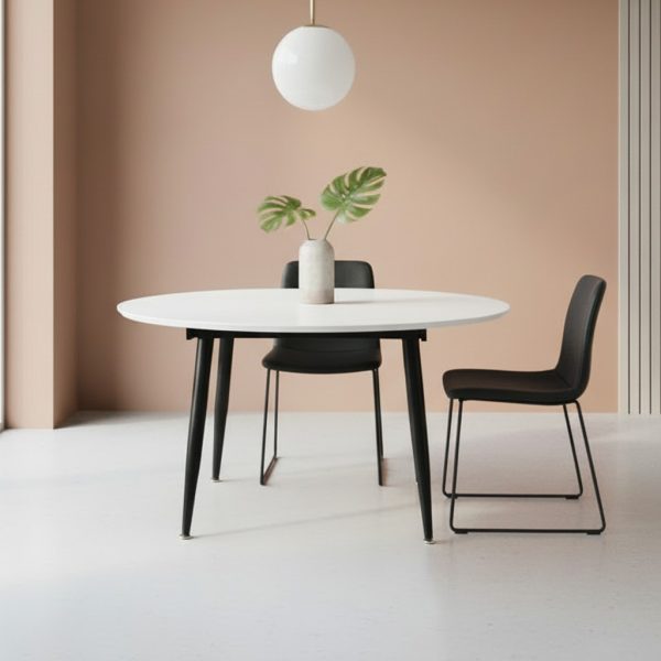 Tavolo Cordelia allungabile colore piano bianco gambe colore nero