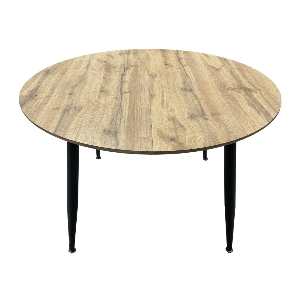 Tavolo Cordelia allungabile colore piano rovere gambe colore nero - immagine 4