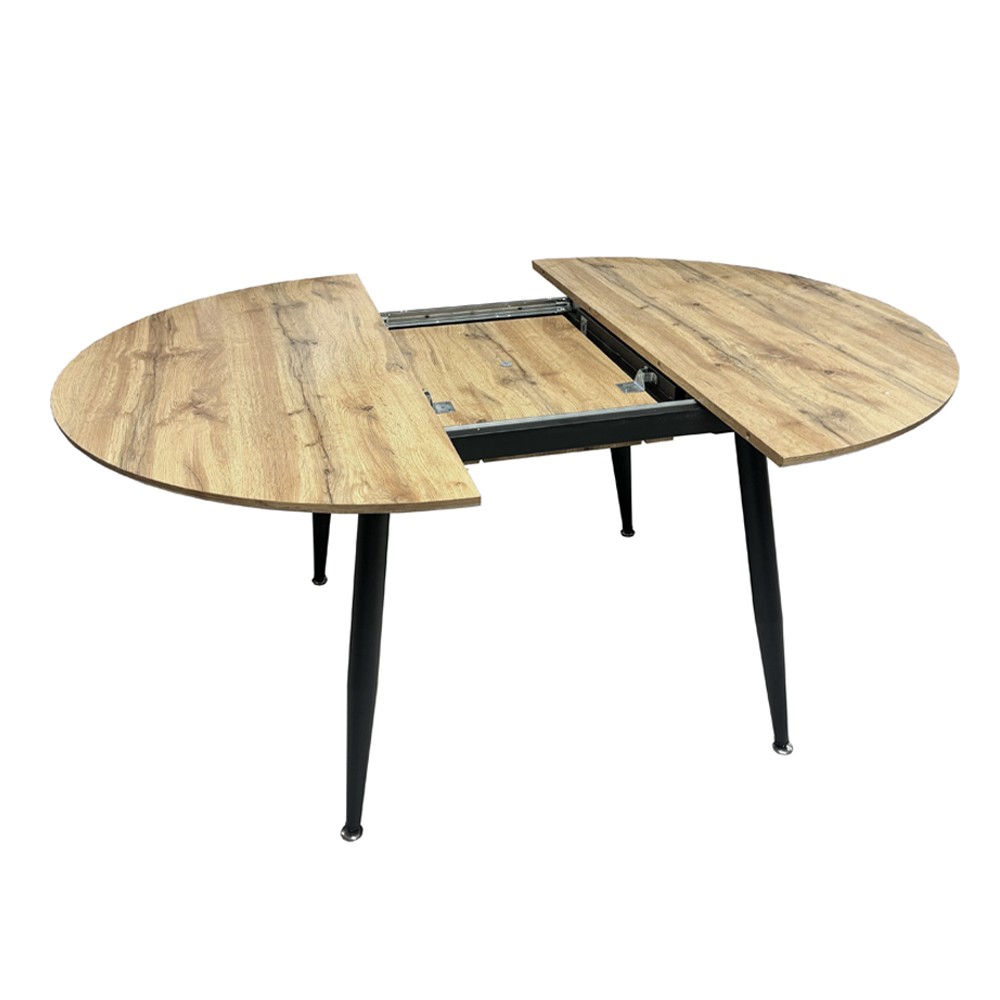 Tavolo Cordelia allungabile colore piano rovere gambe colore nero - immagine 7