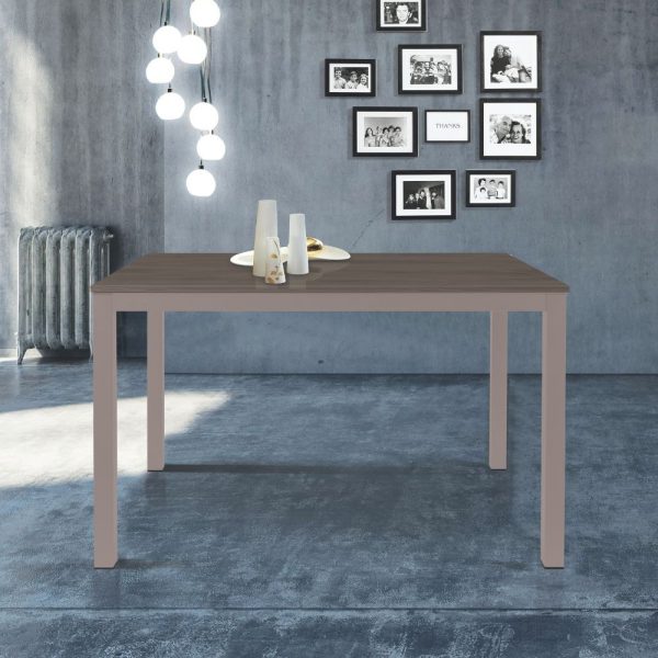 Tavolo allungabile 110x70 struttura tortora e piano larice grigio Monster