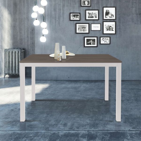 Tavolo allungabile 120x80 struttura bianca e piano larice grigio Monster