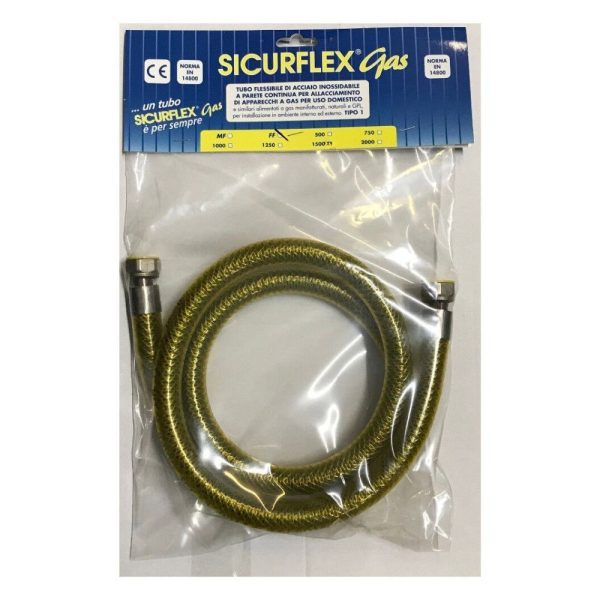 Tubo gas e gpl X10134 da 2 mt acciaio inox ff ½