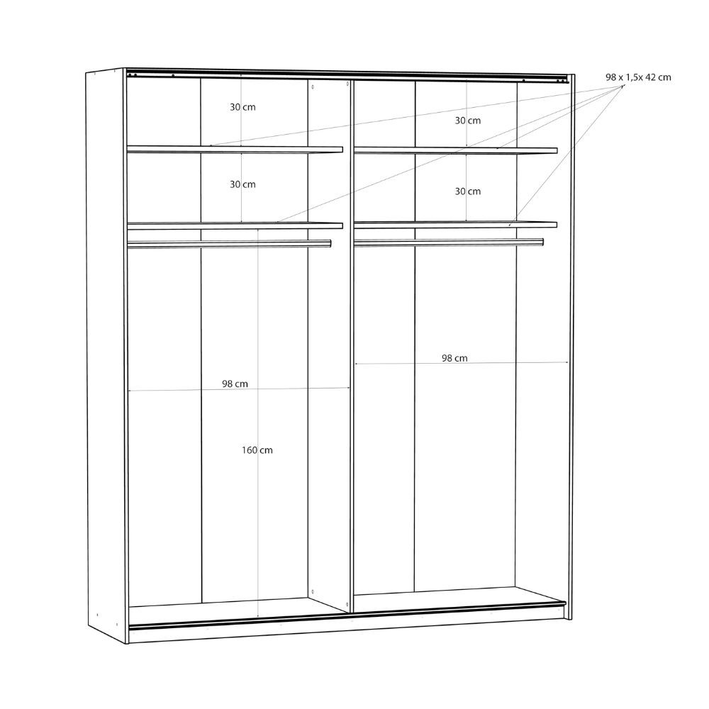 Armadio Afra 2 ante scorrevoli colore bianco - immagine 12