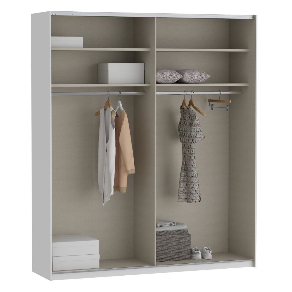 Armadio Afra 2 ante scorrevoli colore bianco - immagine 4