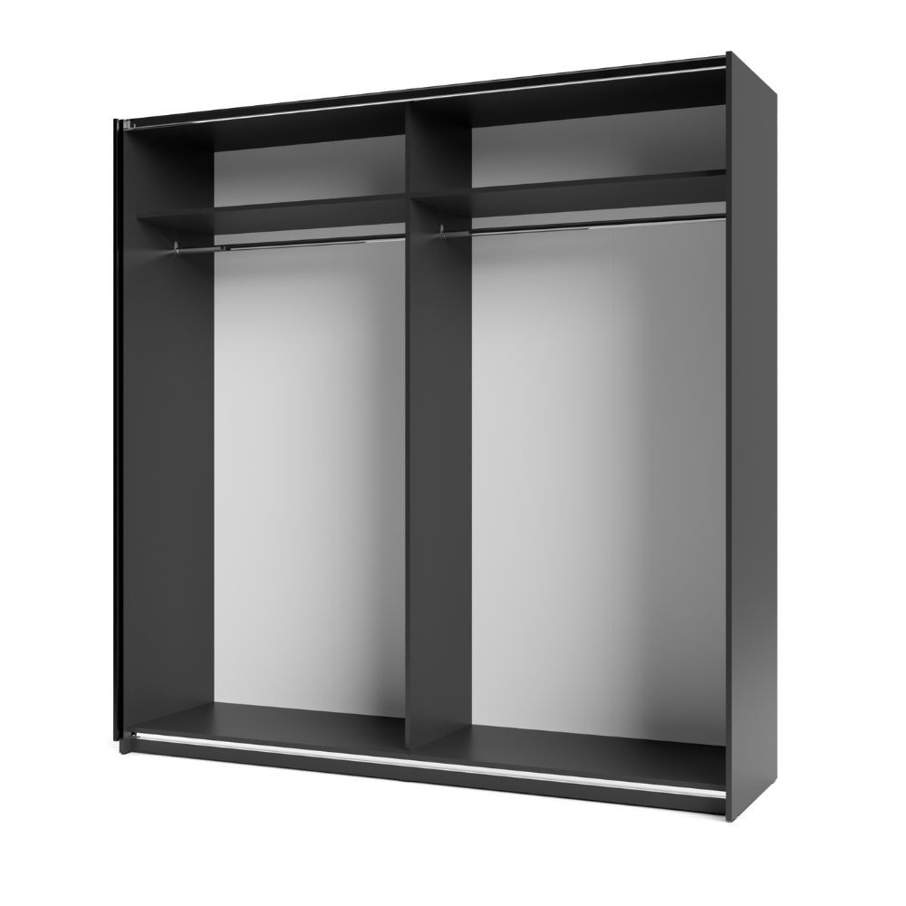 Armadio Metropol 2 ante scorrevoli colore antracite con inserti rovere - immagine 6