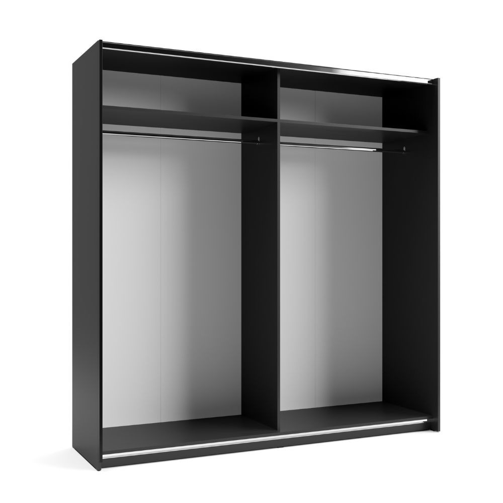 Armadio Metropol 2 ante scorrevoli colore antracite con inserti rovere - immagine 7