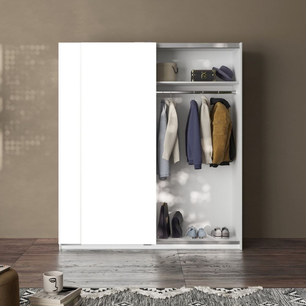 Armadio Swing 2 ante scorrevoli colore bianco opaco 180x55x210H cm. - immagine 3