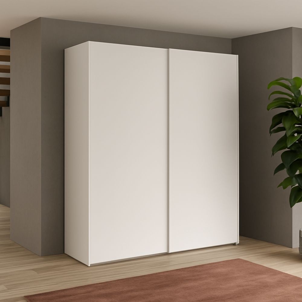 Armadio Swing 2 ante scorrevoli colore bianco opaco 180x55x210H cm.
