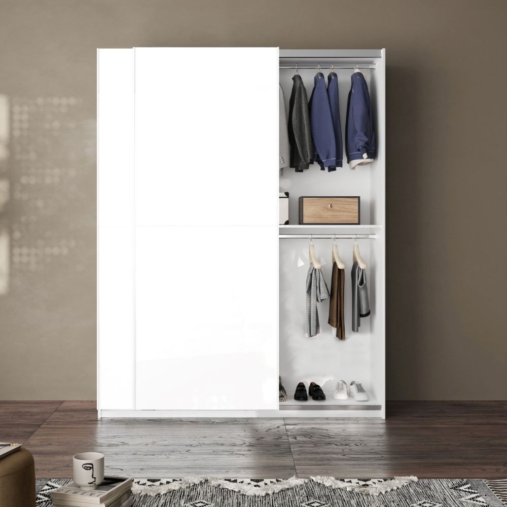 Armadio Swing 2 ante scorrevoli colore bianco opaco 180x55x230H cm. - immagine 3