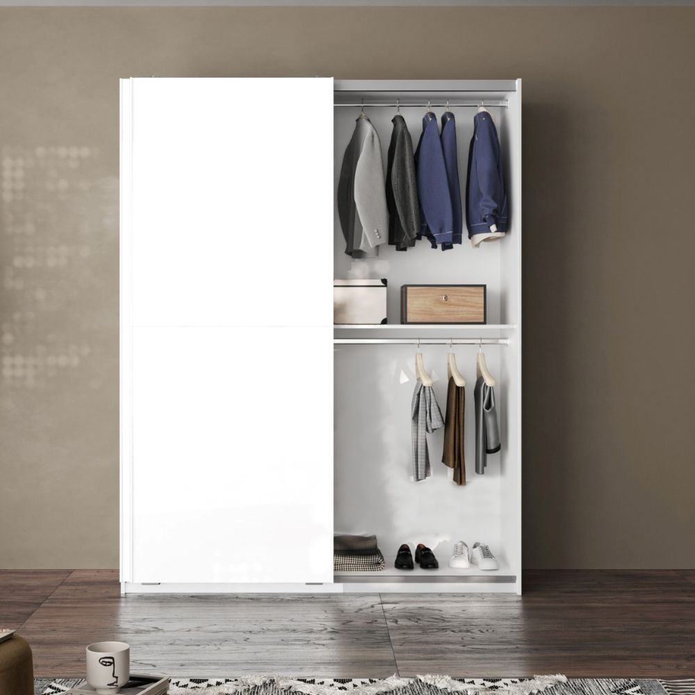 Armadio Swing 2 ante scorrevoli colore bianco opaco 180x55x230H cm. - immagine 5