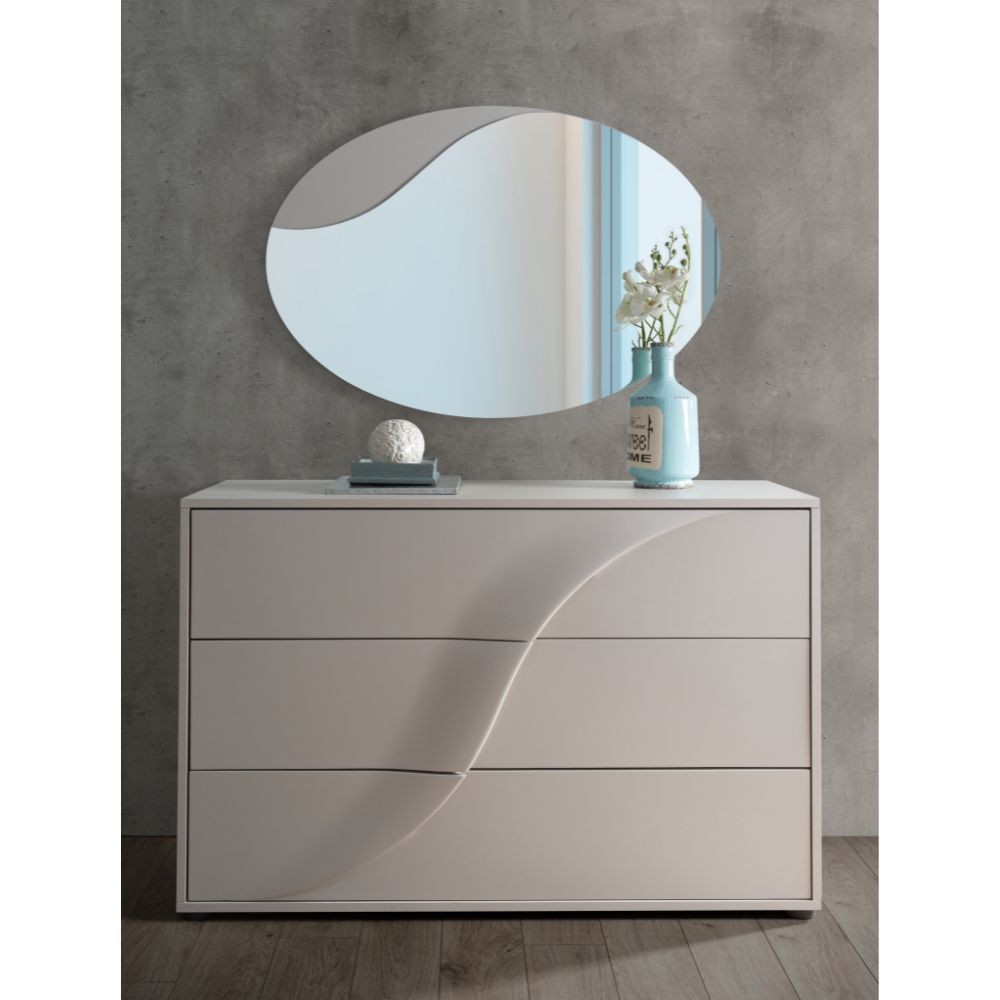 Camera da letto Blegina colore cashmere con armadio 2 ante scorrevoli e letto matrimoniale imbottito - immagine 3