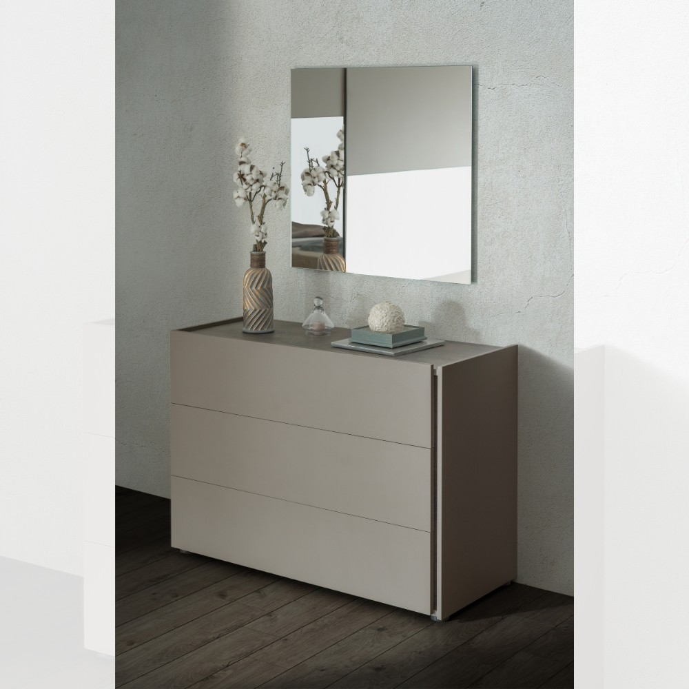 Camera da letto Liana colore canapa con letto contenitore e testiera grigio tortora - immagine 3