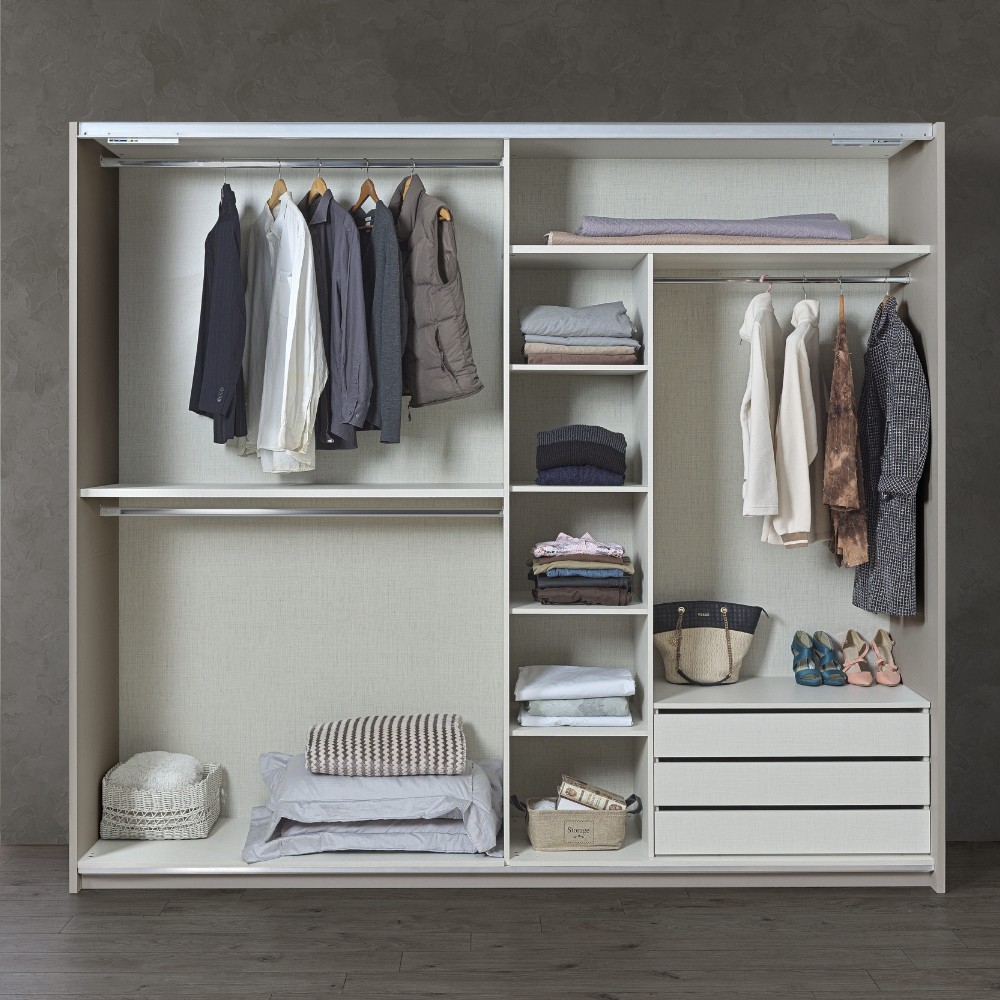 Camera da letto Liana colore canapa con letto contenitore e testiera grigio tortora - immagine 5