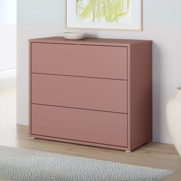 Cassettiera Medea 3 cassetti in colore terracotta