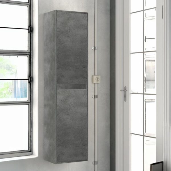 Colonna bagno Bolton 35x30.5x150 cm. 2 ante reversibili colore cemento