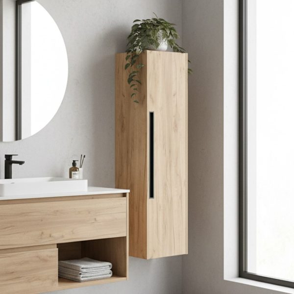 Colonna bagno sospesa Modular 1 anta 120x30x35 cm colore rovere miele