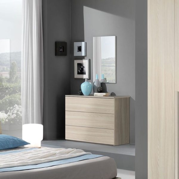 Comò Manitoba 3 cassetti colore olmo