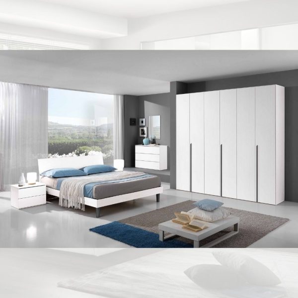 Comodino Manitoba 2 cassetti colore bianco