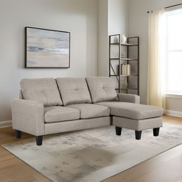 Divano 3 posti Giulivo beige con chaise longue componibile