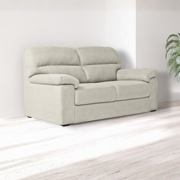 Divano Alenda 3 posti con piedini quadrati in tessuto Roma 05 beige