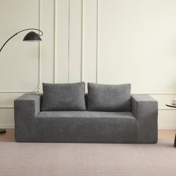 Divano Kelly imbottitura in schiuma con rivestimento in tessuto KSR26-18 grigio chiaro sottovuoto