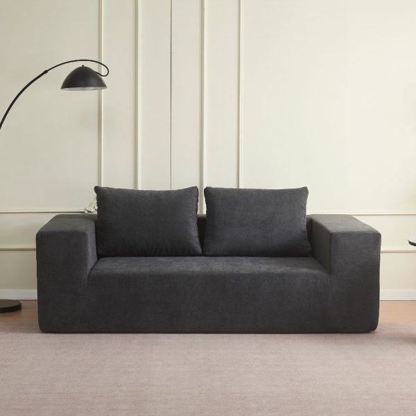 Divano Kelly imbottitura in schiuma con rivestimento in tessuto KSR26-21 grigio scuro sottovuoto