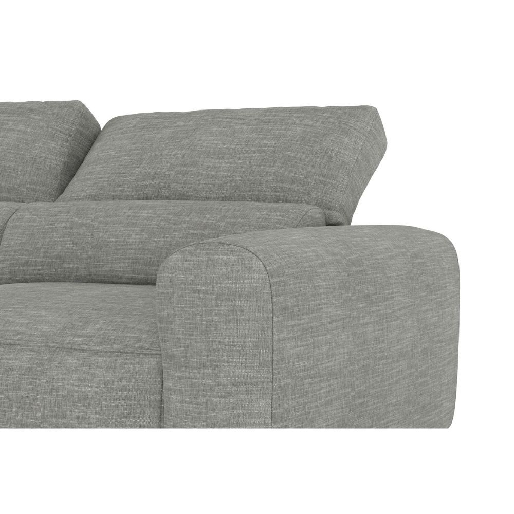 Divano Leora 2 sedute extralarge a slitta in tessuto Vardo G1311 grigio - immagine 3