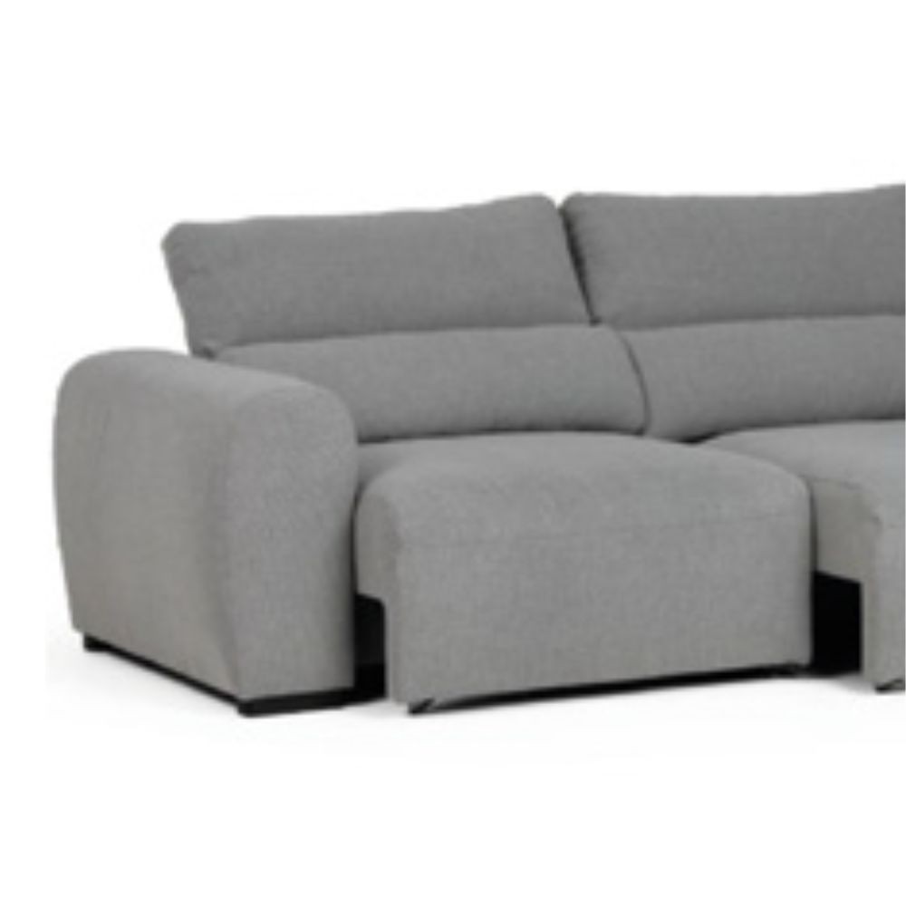 Divano Leora 2 sedute extralarge a slitta in tessuto Vardo G1311 grigio - immagine 4