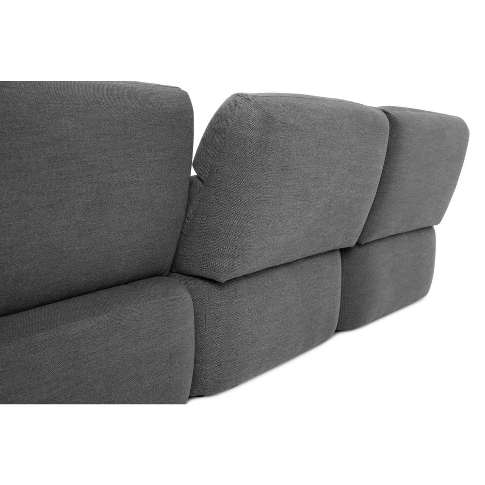 Divano con penisola reversibile Koda con seduta traslante in tessuto Vardo G1312 grigio scuro - immagine 7