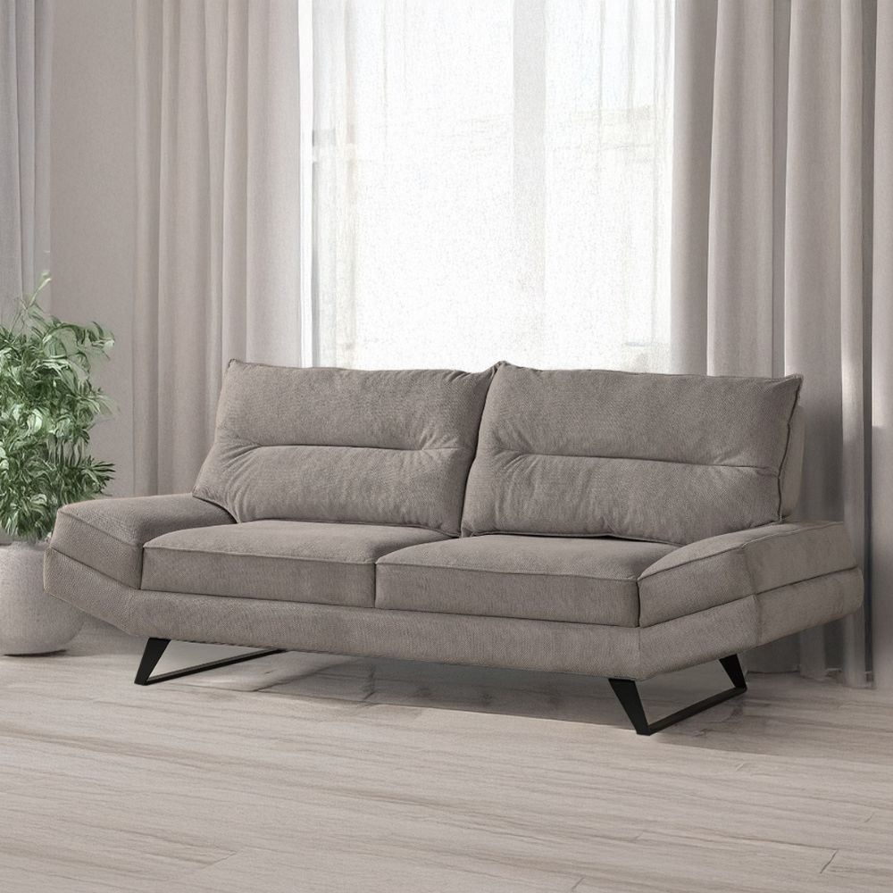 Divano contenitore Lena 3 posti con schienali basculanti in tessuto microfibra Caddy 620 tortora