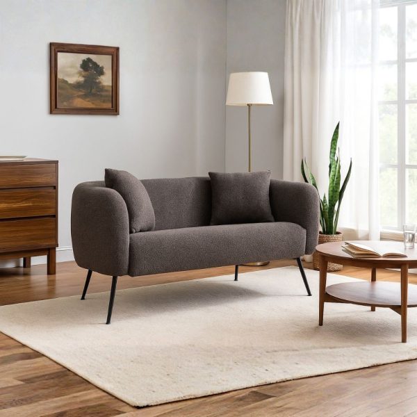 Divano imbottito Nuvia in tessuto Ascort colore grigio mouse