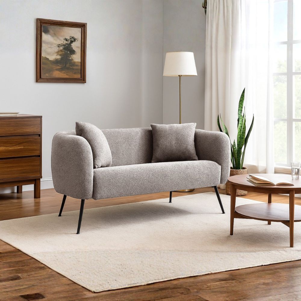 Divano imbottito Nuvia in tessuto Ascort colore taupe