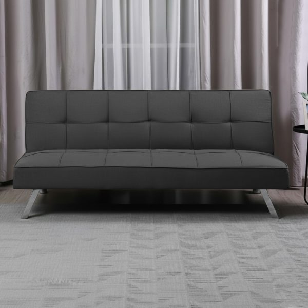 Divano letto Daynora in tessuto colore grigio scuro