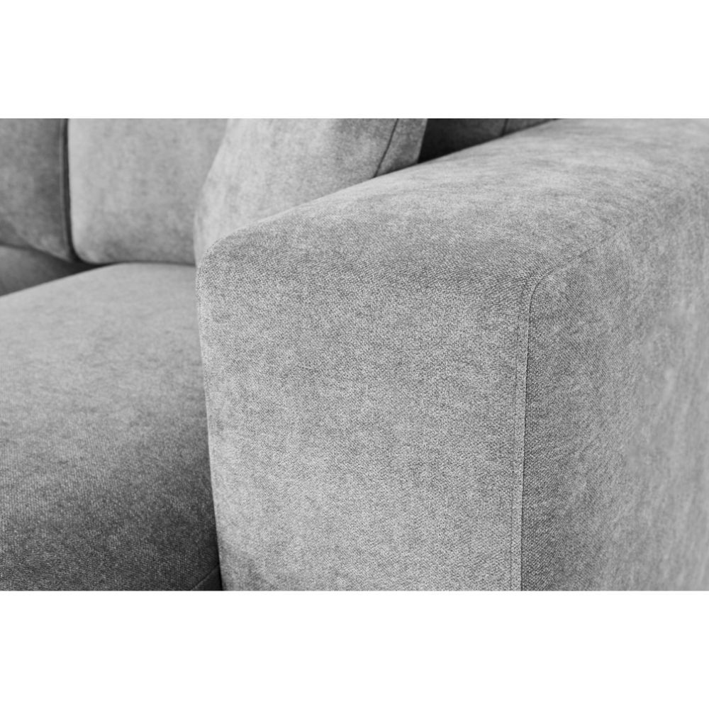 Divano letto Lilo con penisola e 2 pouf reversibile in tessuto Vardo G1310 grigio chiaro - immagine 7