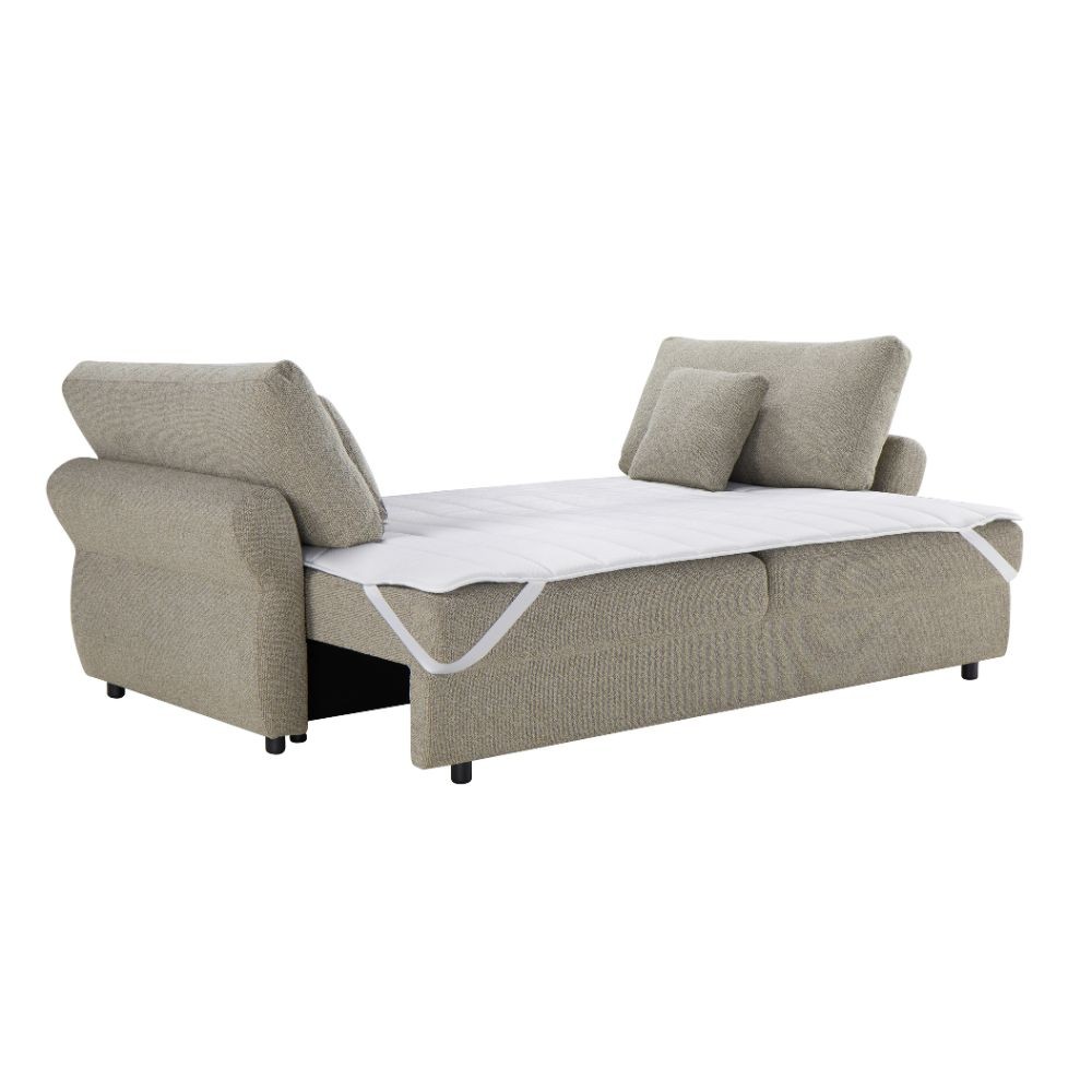 Divano letto Loki con contenitore e topper incluso colore tortora - immagine 11